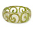 Lime Green Swirl Motif Acrylic Bangle Bracelet (Transparent) - Medium Size - up to 18cm L - view 2