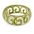 Lime Green Swirl Motif Acrylic Bangle Bracelet (Transparent) - Medium Size - up to 18cm L - view 3