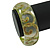 Lime Green Swirl Motif Acrylic Bangle Bracelet (Transparent) - Medium Size - up to 18cm L - view 4