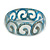 Blue Swirl Motif Acrylic Bangle Bracelet (Transparent) - Medium Size - up to 18cm L - view 2