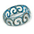 Blue Swirl Motif Acrylic Bangle Bracelet (Transparent) - Medium Size - up to 18cm L - view 3