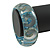 Blue Swirl Motif Acrylic Bangle Bracelet (Transparent) - Medium Size - up to 18cm L - view 4