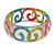 Multicoloured Swirl Motif Acrylic Bangle Bracelet (Transparent) - Medium Size - up to 18cm L - view 2