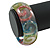 Multicoloured Swirl Motif Acrylic Bangle Bracelet (Transparent) - Medium Size - up to 18cm L - view 3