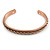 Men Women Weave Motif Copper Magnetic Cuff Bracelet with Two Magnets - Adjustable Size - 7½" (19cm ) - view 4