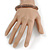Men Women Weave Motif Copper Magnetic Cuff Bracelet with Two Magnets - Adjustable Size - 7½" (19cm ) - view 2