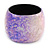 Chunky Purple Lavender/ White Marble Effect Shell Bangle Bracelet - 18cm L/ Medium - view 2