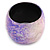 Chunky Purple Lavender/ White Marble Effect Shell Bangle Bracelet - 18cm L/ Medium - view 3