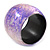 Chunky Purple Lavender/ White Marble Effect Shell Bangle Bracelet - 18cm L/ Medium