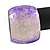 Chunky Purple Lavender/ White Marble Effect Shell Bangle Bracelet - 18cm L/ Medium - view 4
