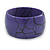 Chunky Purple Cracked Effect Resin Bangle Bracelet - Large - 20cm L - view 3