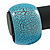 Wide Chunky Cracked Effect Wood Bracelet Bangle (Light Blue/ Black) - Medium - 19cm L - view 4