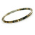 Thin Beige/ Olive Glitter Pattern Acrylic Bangle Bracelet - 19cm L - view 3