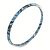 Thin Blue with Glitter Effect Acrylic Bangle Bracelet - 19cm L - view 2