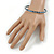 Thin Blue with Glitter Effect Acrylic Bangle Bracelet - 19cm L - view 3