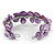 Lavender Purple Shell Floral Cuff Bracelet - Adjustable - view 2