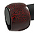 Wide Chunky Cracked Effect Wood Bracelet Bangle (Red/ Black) - Medium - 20cm L - view 2