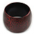 Wide Chunky Cracked Effect Wood Bracelet Bangle (Red/ Black) - Medium - 20cm L - view 4