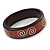 Dark Brown/ Maroon Wood with Silver Metal Inlay Bangle Bracelet - 20cm L/ Large - view 5