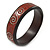 Dark Brown/ Maroon Wood with Silver Metal Inlay Bangle Bracelet - 20cm L/ Large