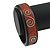Dark Brown/ Maroon Wood with Silver Metal Inlay Bangle Bracelet - 20cm L/ Large - view 2