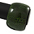 Wide Chunky Cracked Effect Wood Bracelet Bangle (Green/ Black) - Medium - 19cm L - view 4