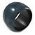Wide Chunky Cracked Effect Wood Bracelet Bangle (Teal Blue/ Black) - Medium - 19cm L