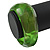 Chunky Green with Hammered Effect Acrylic Bangle Bracelet - 18cm L - view 5