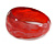 Chunky Cranberry Red with Hammered Effect Acrylic Bangle Bracelet - Large - 20cm L - view 9