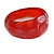 Chunky Cranberry Red with Hammered Effect Acrylic Bangle Bracelet - Large - 20cm L - view 5