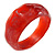 Chunky Cranberry Red with Hammered Effect Acrylic Bangle Bracelet - Large - 20cm L - view 4