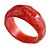 Chunky Cranberry Red with Hammered Effect Acrylic Bangle Bracelet - Large - 20cm L - view 3