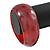 Chunky Cranberry Red with Hammered Effect Acrylic Bangle Bracelet - Large - 20cm L - view 8