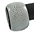 Wide Chunky Cracked Effect Wood Bracelet Bangle (White/ Black) - Medium - 19cm L - view 4