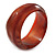 Chunky Brown Orange with Hammered Effect Acrylic Bangle Bracelet - 18cm L - view 2