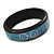 Dark Brown/ Light Blue Wood with Silver Metal Inlay Bangle Bracelet - 20cm L/ Large - view 6