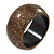 Chunky Wide Brown Shell Bangle Bracelet - 18cm L/ Medium