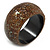 Chunky Wide Brown Shell Bangle Bracelet - 18cm L/ Medium - view 7