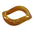 Curvy Mustard Yellow with Marble Effect Resin Bangle Bracelet - 18cm L