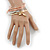 Set Of 6 Rose Gold/ Silver/ Gold Tone Slip-On Bangle Bracelets with Heart Charms - 17cm L/ For Small Wrist - view 4