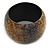 Chunky Wide Brown/ Black Marble Effect Wood Bangle Bracelet - 20cm L/ Large - view 5