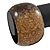 Chunky Wide Brown/ Black Marble Effect Wood Bangle Bracelet - 20cm L/ Large - view 3