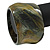 Chunky Wide Dark Olive Green Resin Bangle Bracelet - 20cm L/ Large - view 5