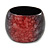 Chunky Wide Black/ Red Marble Effect Wood Bangle Bracelet - 17cm L/ Medium - view 2