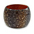 Chunky Wide Brown/ Black Marble Effect Wood Bangle Bracelet - 19cm L/ Large - view 4