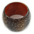 Chunky Wide Brown/ Black Marble Effect Wood Bangle Bracelet - 19cm L/ Large - view 6