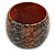 Chunky Wide Black/ Orange Marble Effect Wood Bangle Bracelet - 19cm L - view 3