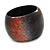 Chunky Wide Black/ Red Marble Effect Wood Bangle Bracelet - 17cm L/ Medium - view 3