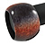 Chunky Wide Black/ Red Marble Effect Wood Bangle Bracelet - 17cm L/ Medium - view 4