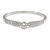 Statement Crystal, Round Cz Bangle Bracelet in Polished Silver Tone Metal - 19cm L - view 3